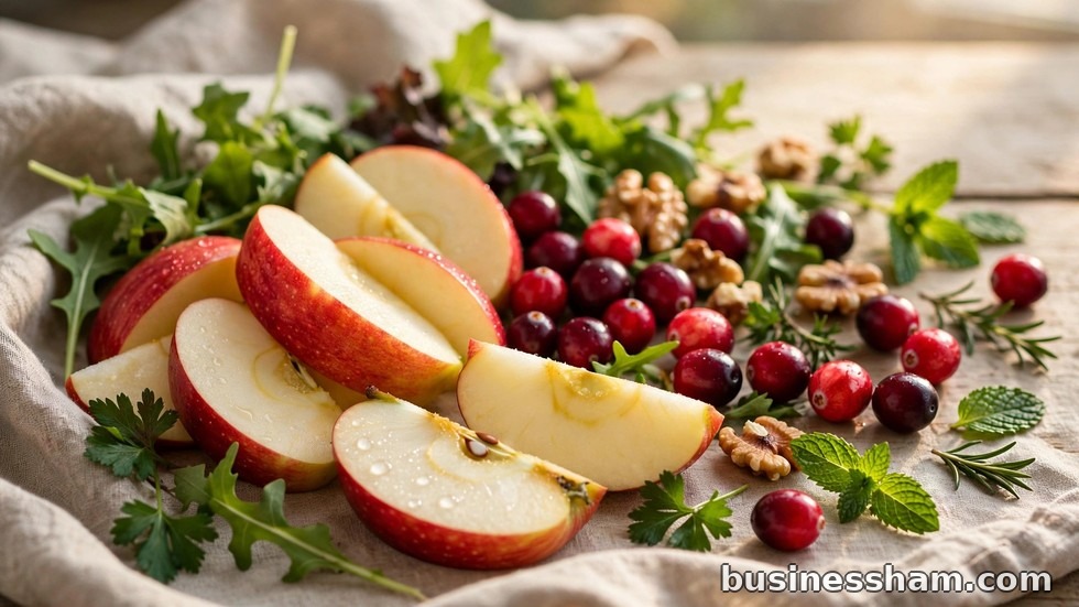 Fresh apple slices and dried cranberries over a Whataburger chicken salad