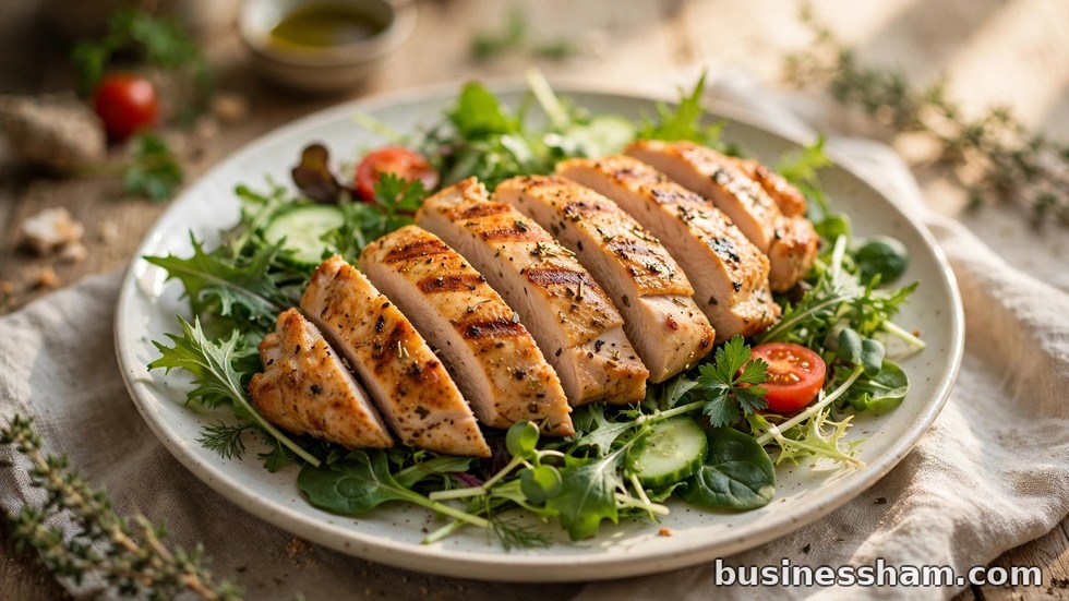 Sliced grilled chicken over fresh greens in a Whataburger salad bowl